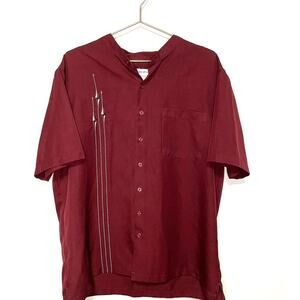 Irvine Park Bowling Maroon Button Up Mens Shirt Rockabilly Red size Extra Large